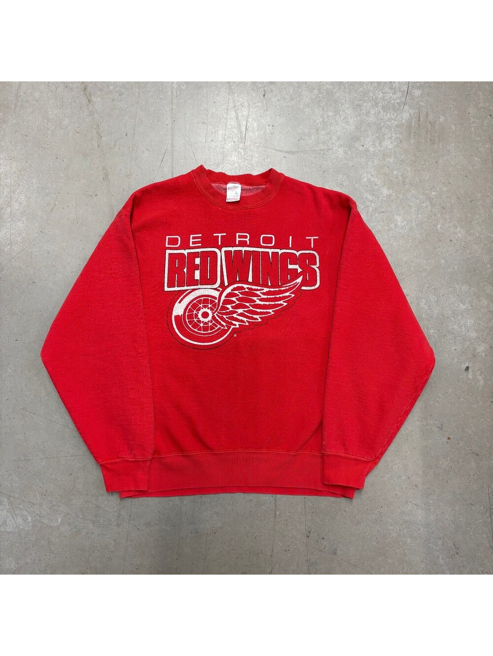 Vintage 90s NHL Detroit Redwings Heavyweight Graphic Sweatshirt Medium Red